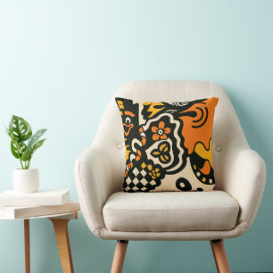 Vibrant Masked Whimsy Cushion