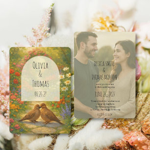 Vibrant Maximalist Garden Photo Wedding Invitation