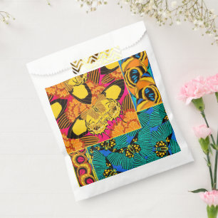 Vibrant Maximalist Pink & Teal Butterfly Art Favour Bags