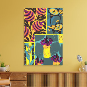 Vibrant Maximalist Purple & Teal Floral Print