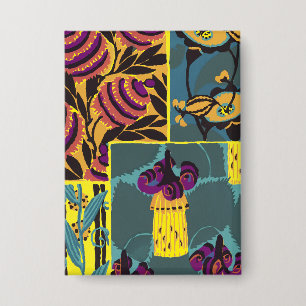 Vibrant Maximalist Purple & Teal Floral Print
