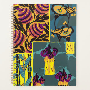 Vibrant Maximalist Purple & Teal Floral Print Planner