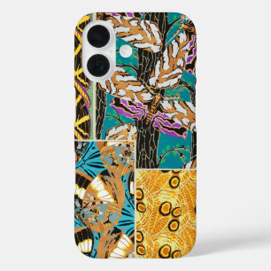 Vibrant Maximalist Teal & Purple Butterfly Art iPhone 16 Case