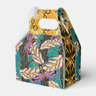 Vibrant Maximalist Teal & Purple Butterfly Art Favour Box