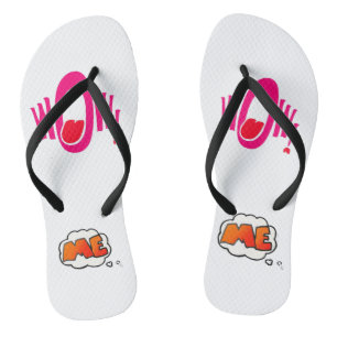 Vibrant "ME" Custom Flip Flops - Fun Graphic Summe