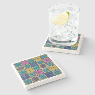 Vibrant Mediterranean Tile Stone Coaster