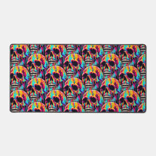 Vibrant Melting Skull Desk Mat