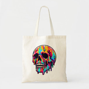 Vibrant Melting Skull Tote Bag