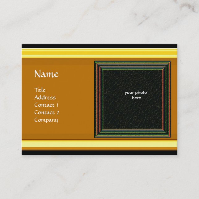 VIBRANT MEMORY2 MONOGRAM gem orange Business Card (Front)