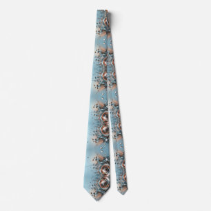 Vibrant Metallic Pale Blue Silver Gold Bronze Tie