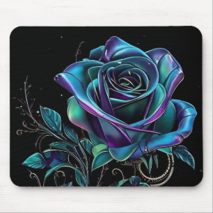 Vibrant Metallic Rose Mouse Pad