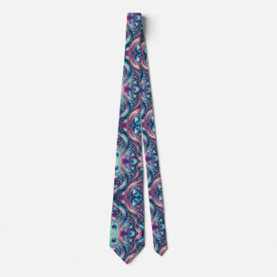 Vibrant Metallic Teal Pink Blue Gold Purple Stars  Tie