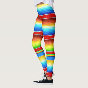 Vibrant Mexican Blanket Traditional Spanish Serape Leggings