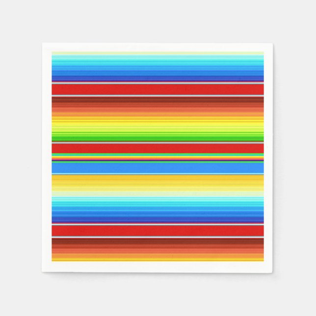 Vibrant Mexican Blanket Traditional Spanish Serape Napkin (Front)