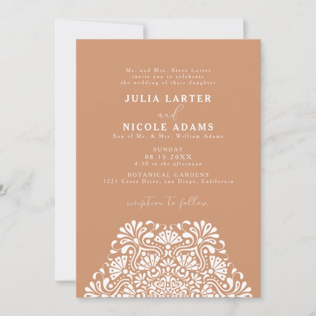 Vibrant Mexican Fiesta Rainbow Mandala Wedding Invitation (Front)