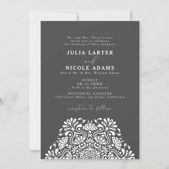 Vibrant Mexican Fiesta Rainbow Mandala Wedding Invitation (Front)