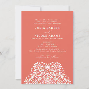 Vibrant Mexican Fiesta Rainbow Mandala Wedding Invitation