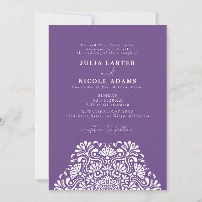 Vibrant Mexican Fiesta Rainbow Mandala Wedding Invitation (Front)