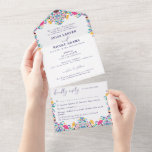 Vibrant Mexican Fiesta Style Rainbow Wedding All In One Invitation<br><div class="desc">Beautiful Invitation to celebrate Special occasions and festivals comes with digital and E-invitation as per your request. We would love to replicate our designs to make multiple products like rsvp cards, labels envelopes, and more. Customisation is available for ready to print on request at info@shamaurcreatif@gmail.com Look Forward to hearing from...</div>