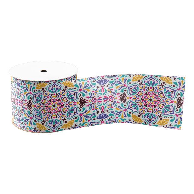 Vibrant Mexican Fiesta Style Rainbow Wedding Grosgrain Ribbon (Spool)