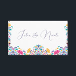 Vibrant Mexican Fiesta Style Rainbow Wedding Place Card<br><div class="desc">Beautiful Invitation to celebrate Special occasions and festivals comes with digital and E-invitation as per your request. We would love to replicate our designs to make multiple products like rsvp cards, labels envelopes, and more. Customisation is available for ready to print on request at info@shamaurcreatif@gmail.com. Look Forward to hearing from...</div>