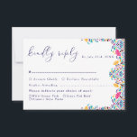 Vibrant Mexican Fiesta Style Rainbow Wedding RSVP Card<br><div class="desc">Beautiful Invitation to celebrate Special occasions and festivals comes with digital and E-invitation as per your request. We would love to replicate our designs to make multiple products like rsvp cards, labels envelopes, and more. Customisation is available for ready to print on request at info@shamaurcreatif@gmail.com. Look Forward to hearing from...</div>