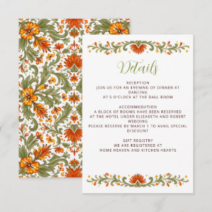 Vibrant Mexican Floral Fiesta Wedding Enclosure Card