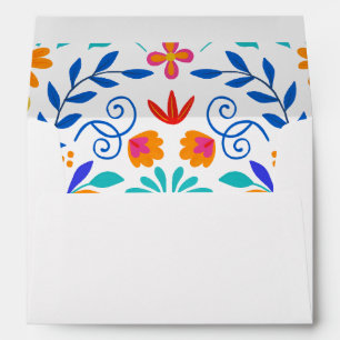 Vibrant Mexican Floral Fiesta Wedding Envelope