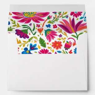 Vibrant Mexican Floral Fiesta Wedding Envelope