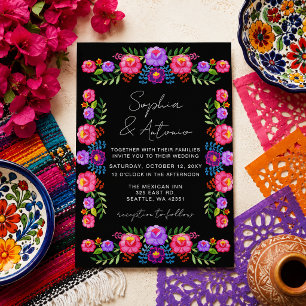 Vibrant Mexican Floral Fiesta Wedding Invitation