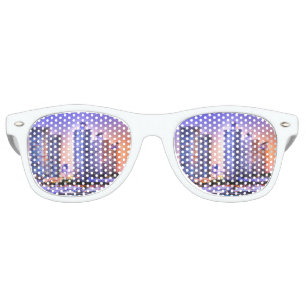 Vibrant Miami Skyline Sunrise Retro Sunglasses