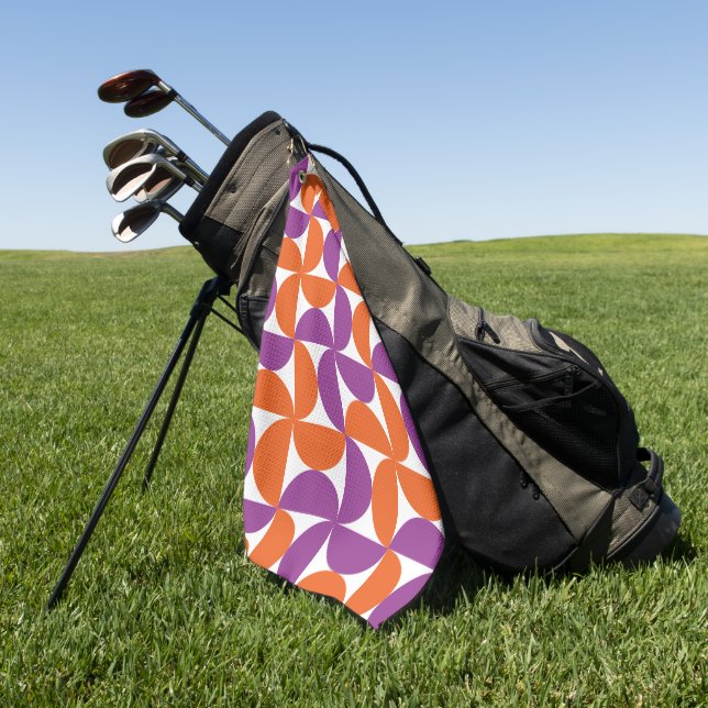 Vibrant Mid Century Modern  Golf Towel (Green)