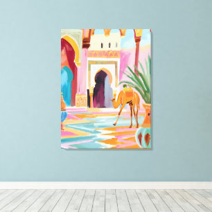 Vibrant Middle Eastern Camel Art Print – Colourful