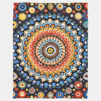 Vibrant Millefiori Elegant Pattern Fleece Blanket