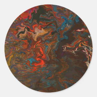 Vibrant Mineral Rock Flow Paint Art Classic Round Sticker