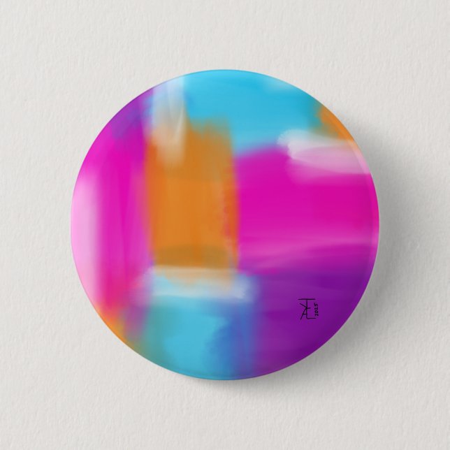 Vibrant Minimal Abstract Artwork Button (Front)