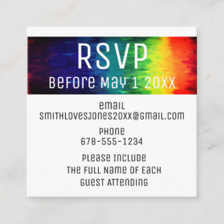 Vibrant Modern Abstract Rainbow RSVP enclosure Card