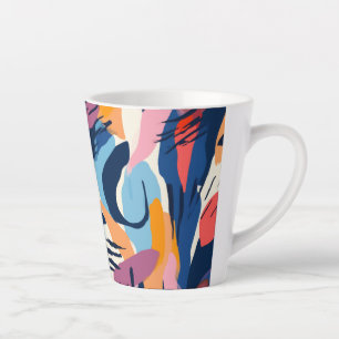 Vibrant Modern Abstract Shapes Pattern Latte Mug