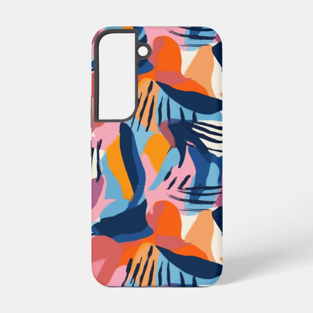 Vibrant Modern Abstract Shapes Pattern Samsung Galaxy S22 Case (Back)