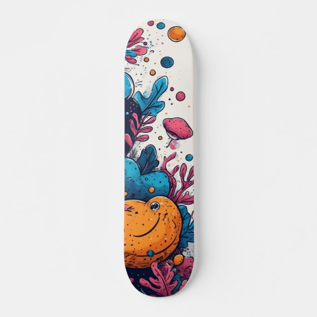 Vibrant Modern Designer Skateboard (Front)