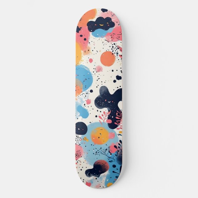 Vibrant Modern Designer Skateboard (Front)