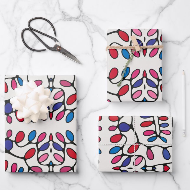 Vibrant Modern Gift Wrapping Paper Sheet (Front)