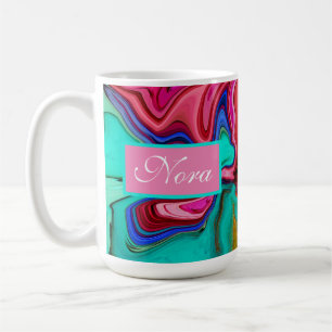 Vibrant Modern Marble Watercolor Personalise Coffee Mug