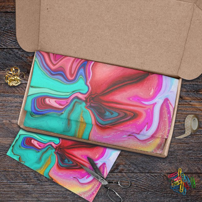 Vibrant Modern Marble Watercolor Personalise  Tissue Paper (Vibrant Modern Marble Watercolor Personalize Tissue Paper will look great on your gifts)