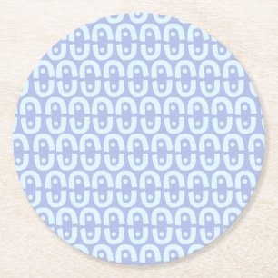Vibrant Modern Pattern with Bold Colour Shapes Round Paper Coaster