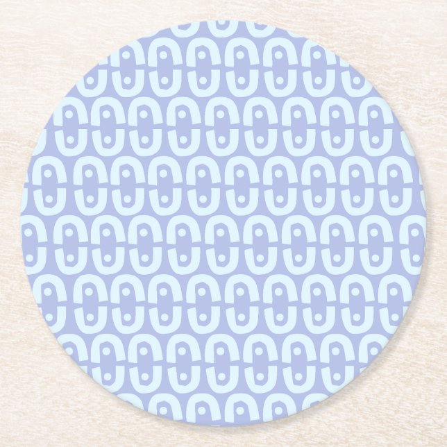 Vibrant Modern Pattern with Bold Colour Shapes Round Paper Coaster (Front)