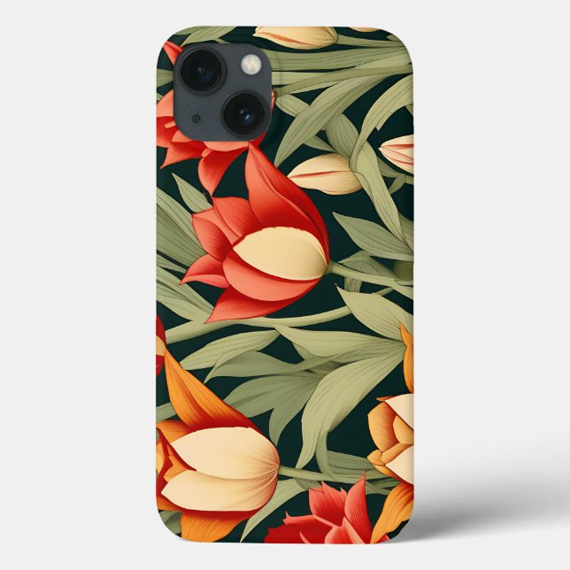 Vibrant Modern Tulips Floral  Case-Mate iPhone Case (Back)