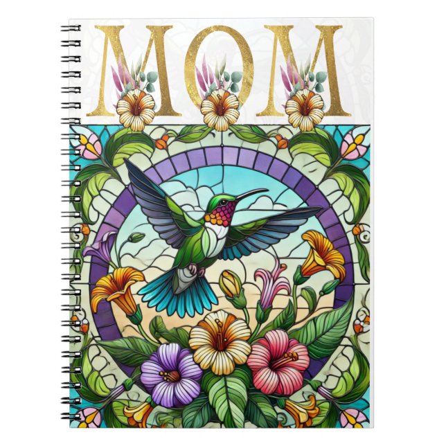 Vibrant Mom Floral Design Notebook (Front)