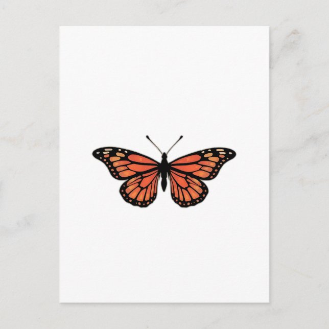 Vibrant Monarch Butterfly Illustration on Light Ba Postcard (Front)
