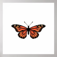 Vibrant Monarch Butterfly Illustration on Light Ba